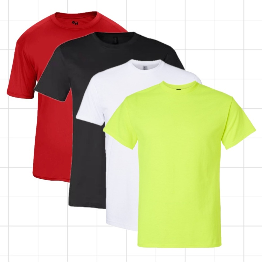 Gildan BUNDLE “4” LOT Size SMALL short sleeve t-shirts Bella badger NWOT‎